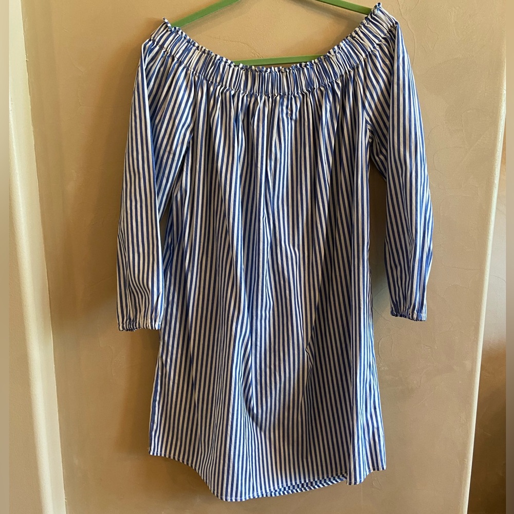 GAP off shoulder striped dress